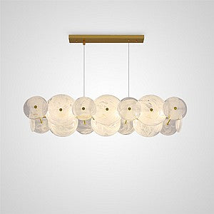 CLARA L WHITE Linear Chandelier by Lampadom