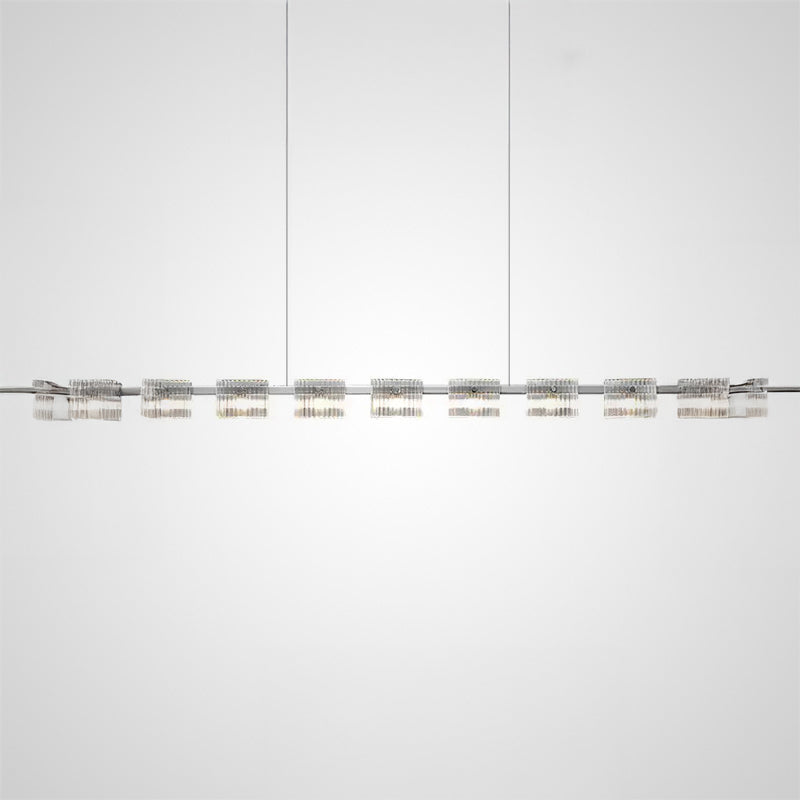 NICOLETTA CHROME Linear Chandelier by Lampadom - detail view