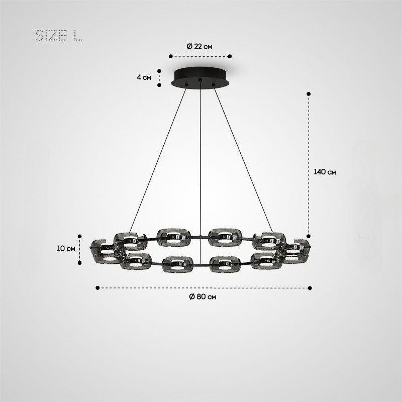 DEVON RING Chandelier by Lampadom - close-up