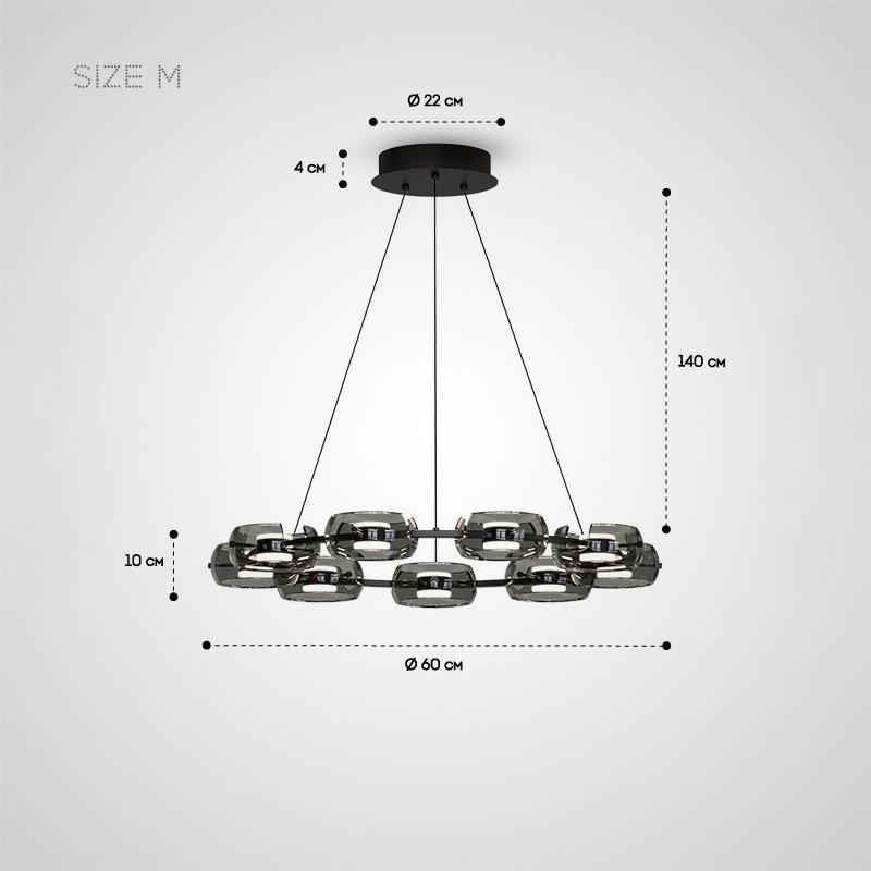 DEVON RING Chandelier by Lampadom - detail view