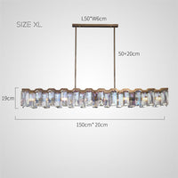DORIS Linear Chandelier by Lampadom - side view