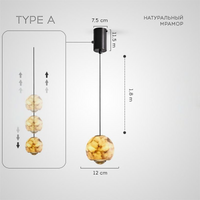 ECLA MARBLE pendant by Lampadom - angle view