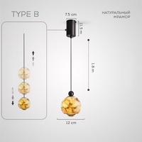 ECLA MARBLE pendant by Lampadom - side view