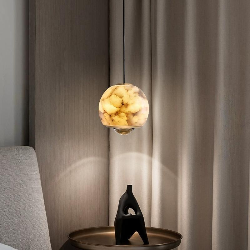 ECLA MARBLE pendant by Lampadom - side view