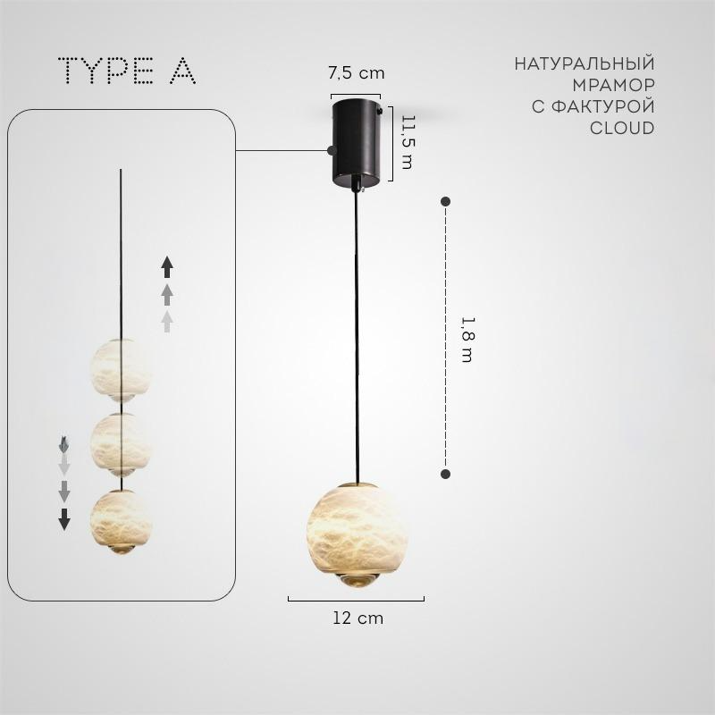ECLA MARBLE pendant by Lampadom - close-up