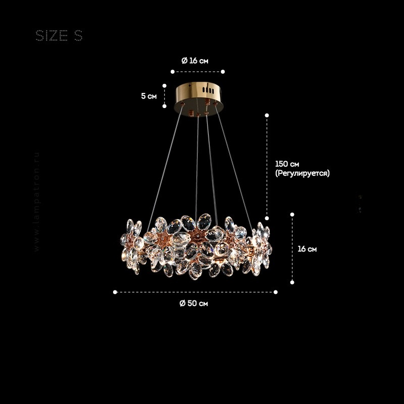EGEL B Chandelier by Lampadom - side view