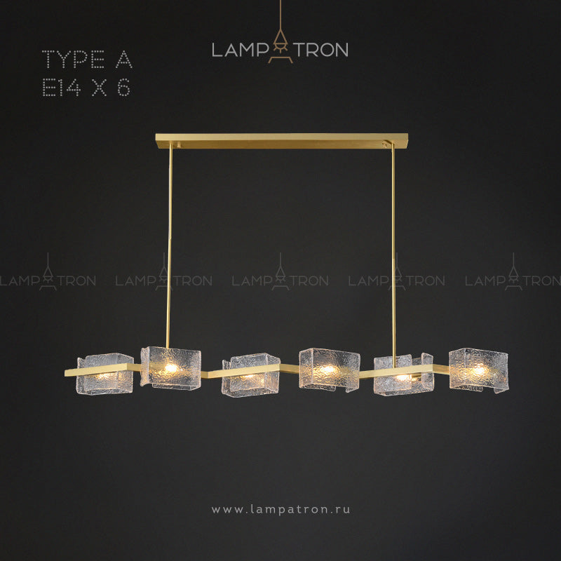 FABIOLA Linear Chandelier by Lampadom - angle view