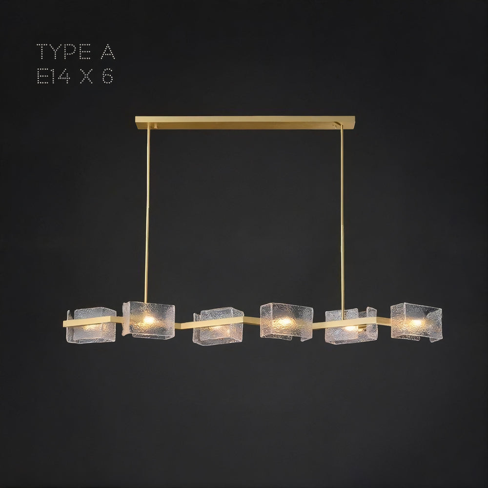 FABIOLA Linear Chandelier by Lampadom - close-up