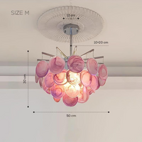 FROST COLOR Chandelier, Pink. by Lampadom - side view