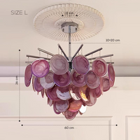 FROST COLOR Chandelier, Pink. by Lampadom - close-up