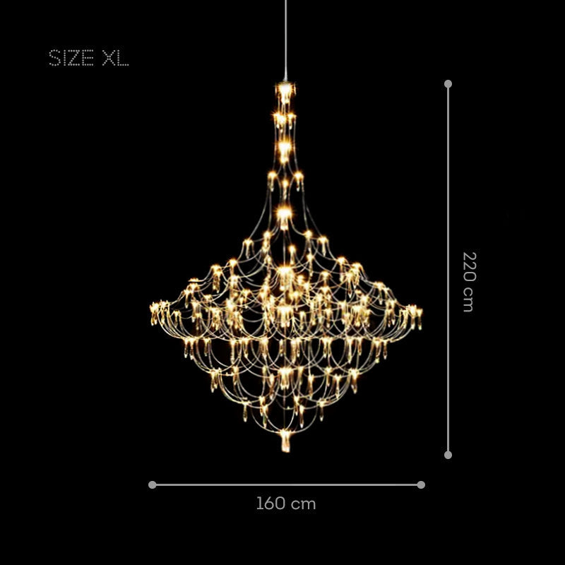 GLARE Chandelier Chandelier in Crystal by Lampadom - ambient shot