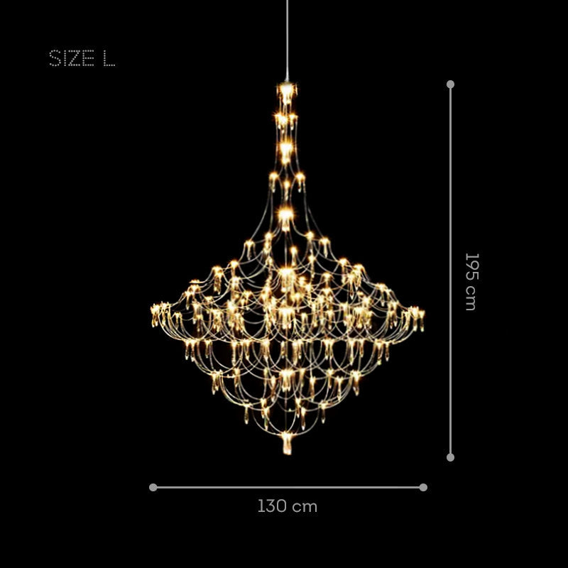 GLARE Chandelier Chandelier in Crystal by Lampadom - ambient shot