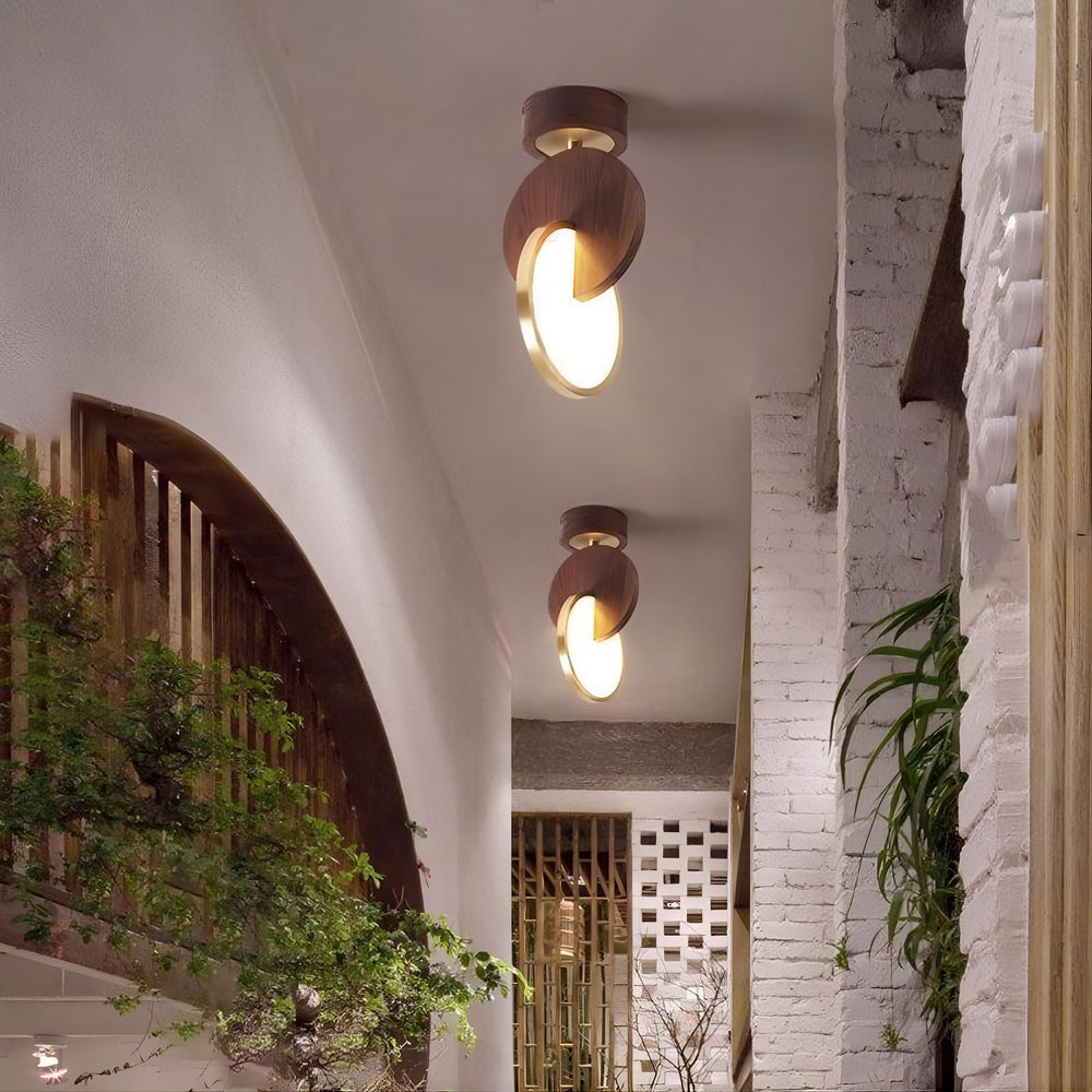 GLATT WOOD Ceiling Chandelier by Lampadom - side view