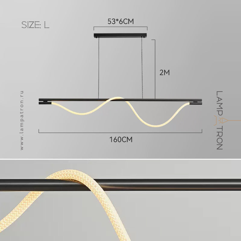 GLORIFY OPTIC Linear Chandelier by Lampadom - angle view