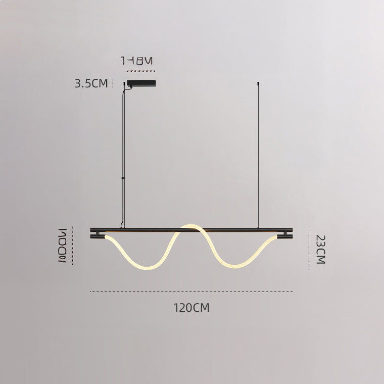 GLORIFY OPTIC LUX Linear Chandelier by Lampadom - side view