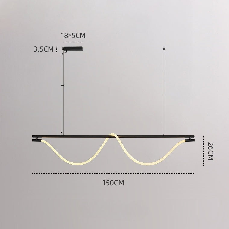 GLORIFY OPTIC LUX Linear Chandelier by Lampadom - side view