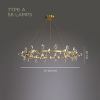 GLORIOLE Ring Chandelier by Lampadom - scale reference
