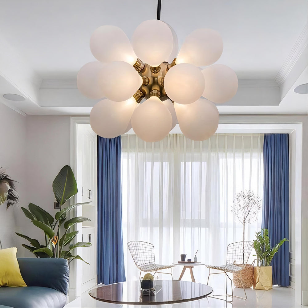 GRAPH MILK Chandelier by Lampadom - side view