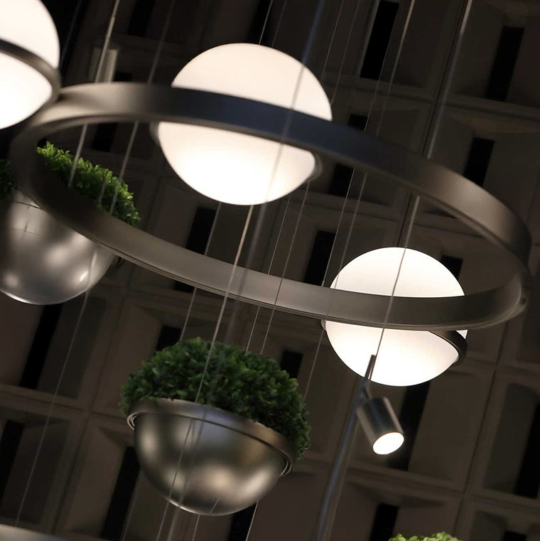 GRO Ring Chandelier by Lampadom - close-up