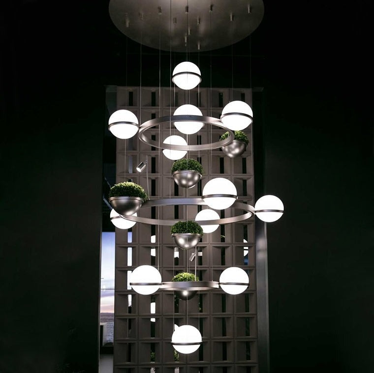 GRO Ring Chandelier by Lampadom - scale reference