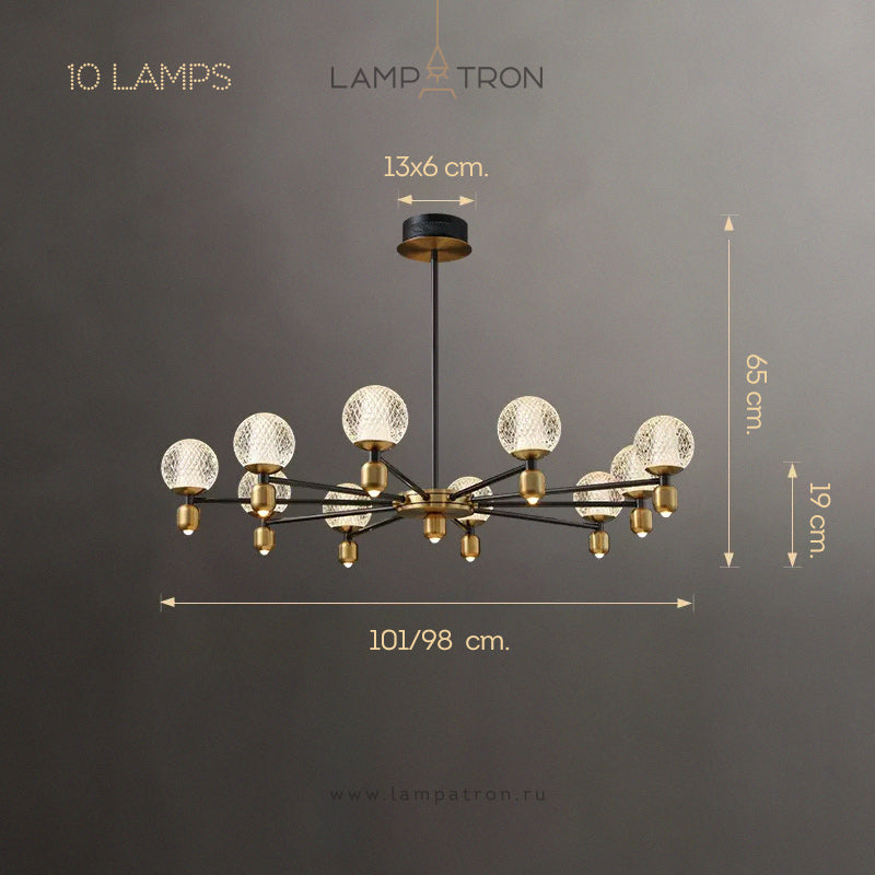 HELIUM B Chandelier by Lampadom - scale reference