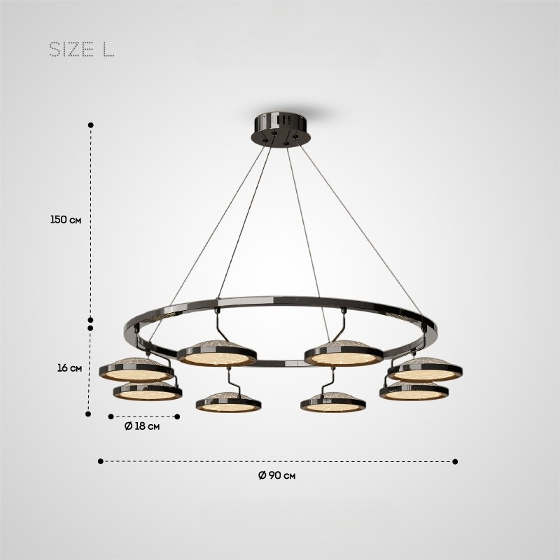 HOLGE RING Chandelier by Lampadom - side view