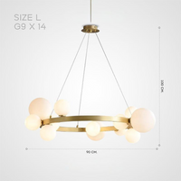 IONA MARBLE Ring Chandelier by Lampadom - side view