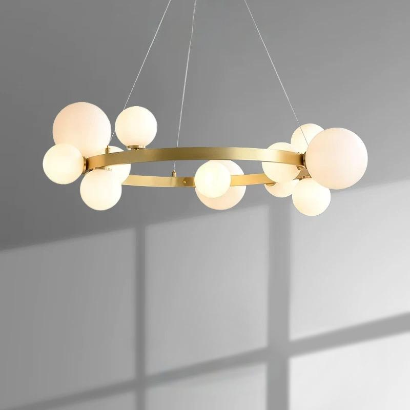 IONA MARBLE Ring Chandelier by Lampadom - side view