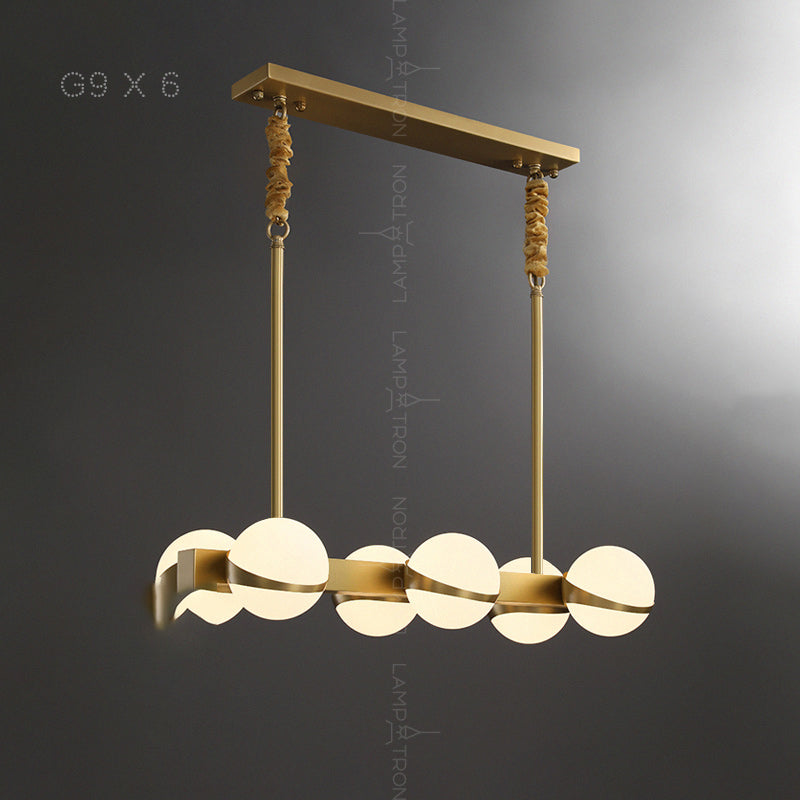 KAIRA Linear Chandelier by Lampadom - side view