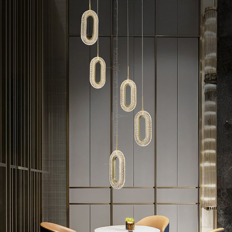 KEZIA COMBO Cascade lighting fixtures by Lampadom - scale reference