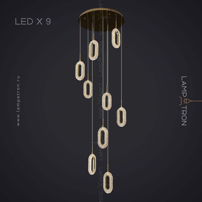 KEZIA COMBO Cascade lighting fixtures by Lampadom - side view