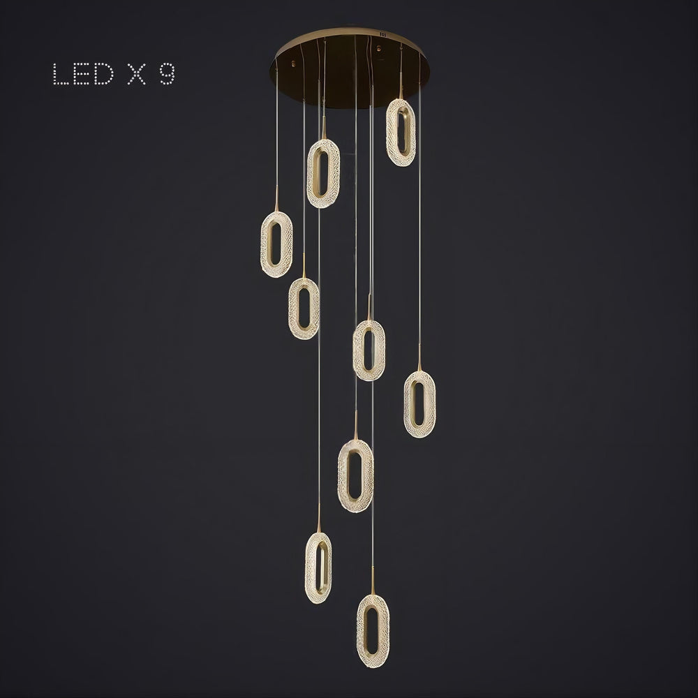 KEZIA COMBO Cascade lighting fixtures by Lampadom - scale reference