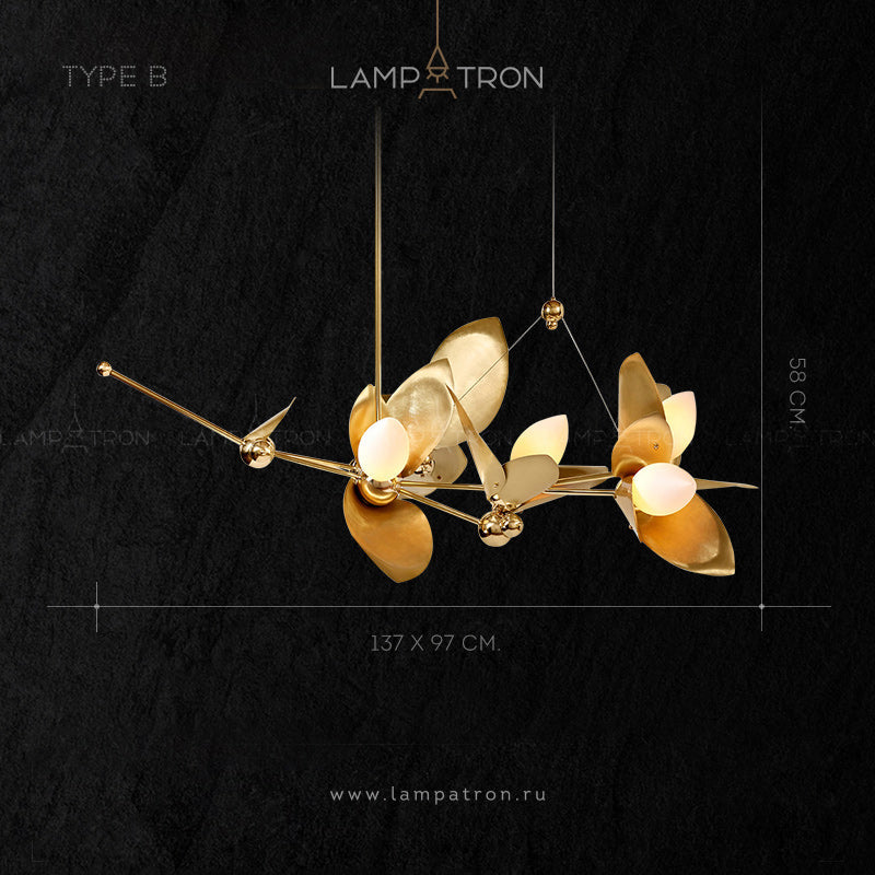 LAVRA Chandelier by Lampadom - side view