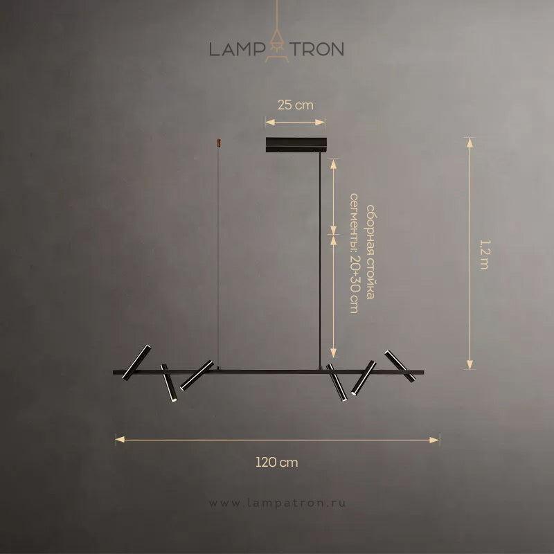 LEEDS Linear Chandelier by Lampadom - angle view