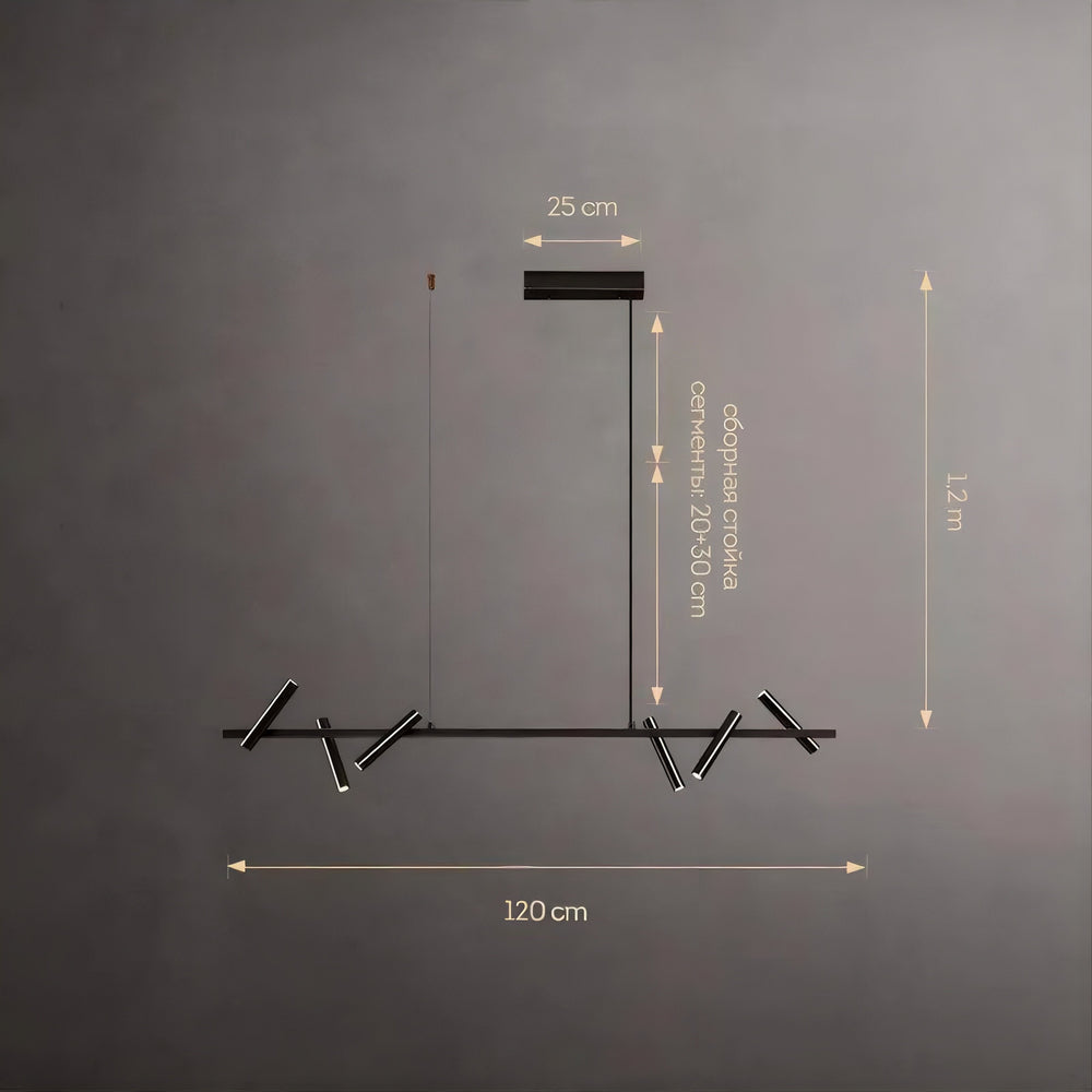 LEEDS Linear Chandelier by Lampadom - close-up