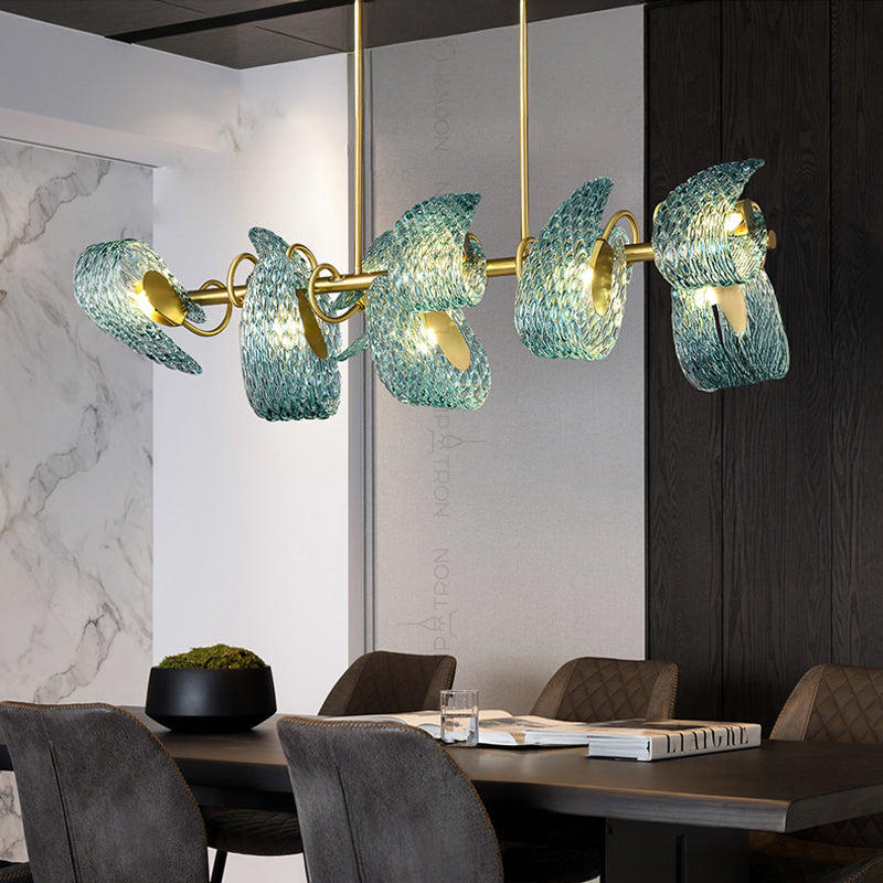 LUCIA Linear Chandelier by Lampadom - close-up