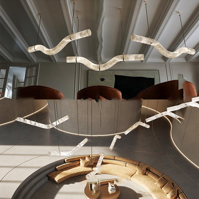 MAILIN Linear Chandelier by Lampadom - side view