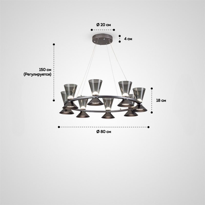 MALCOLM RING Chandelier by Lampadom - angle view