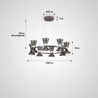 MALCOLM RING Chandelier by Lampadom - angle view