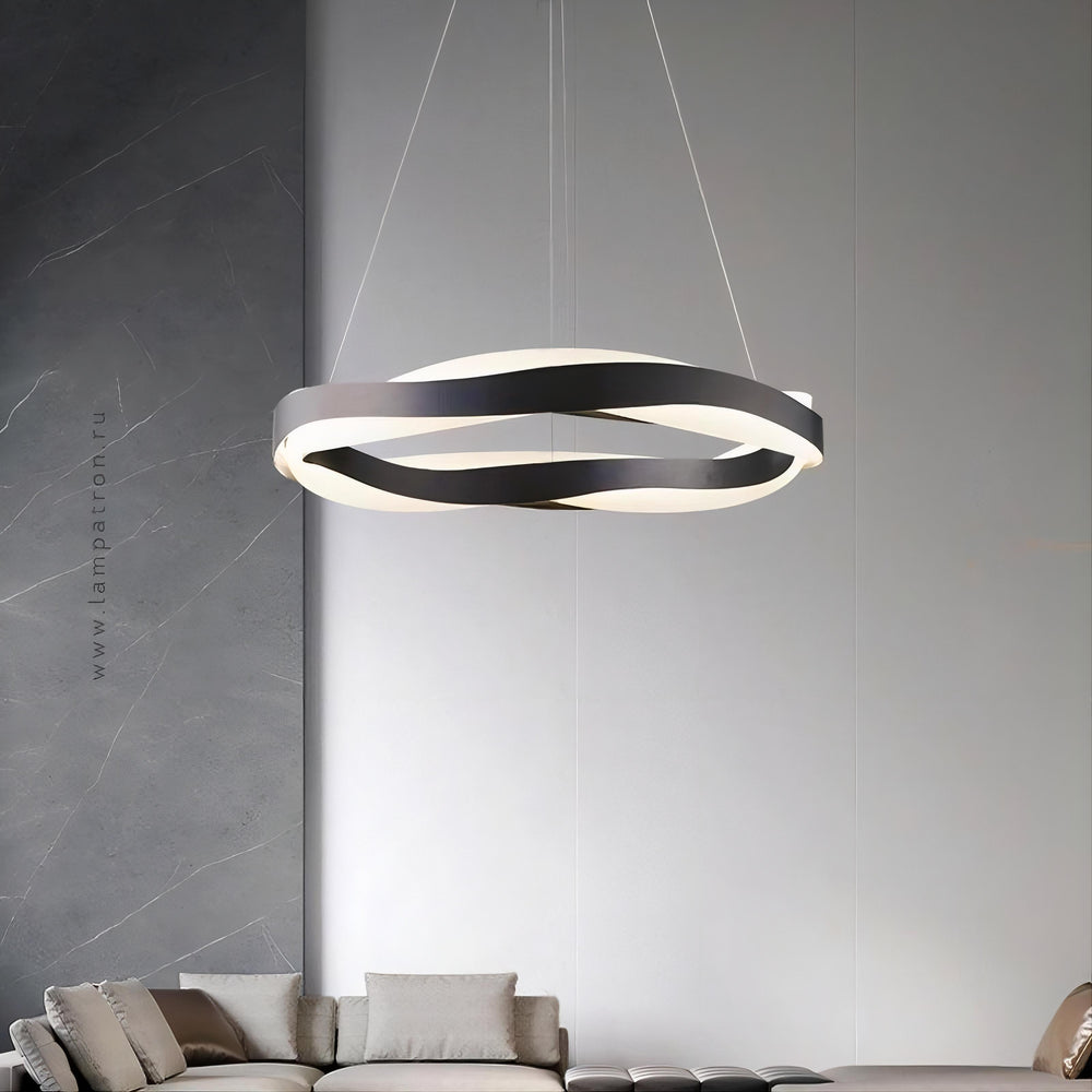 MALIKA BLACK Ring Chandelier by Lampadom - ambient shot