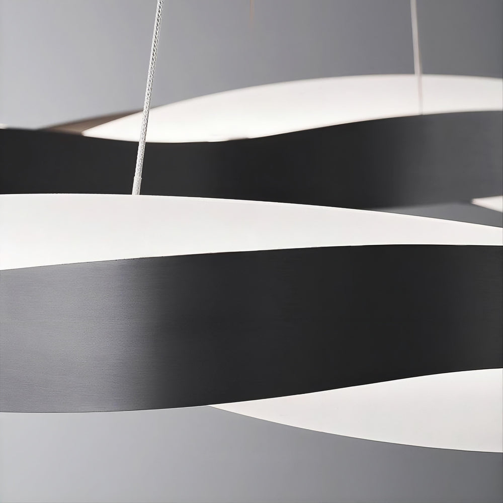 MALIKA BLACK Ring Chandelier by Lampadom - close-up
