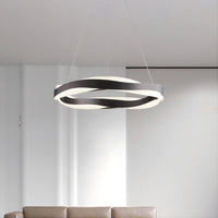 MALIKA BLACK Ring Chandelier by Lampadom - top view