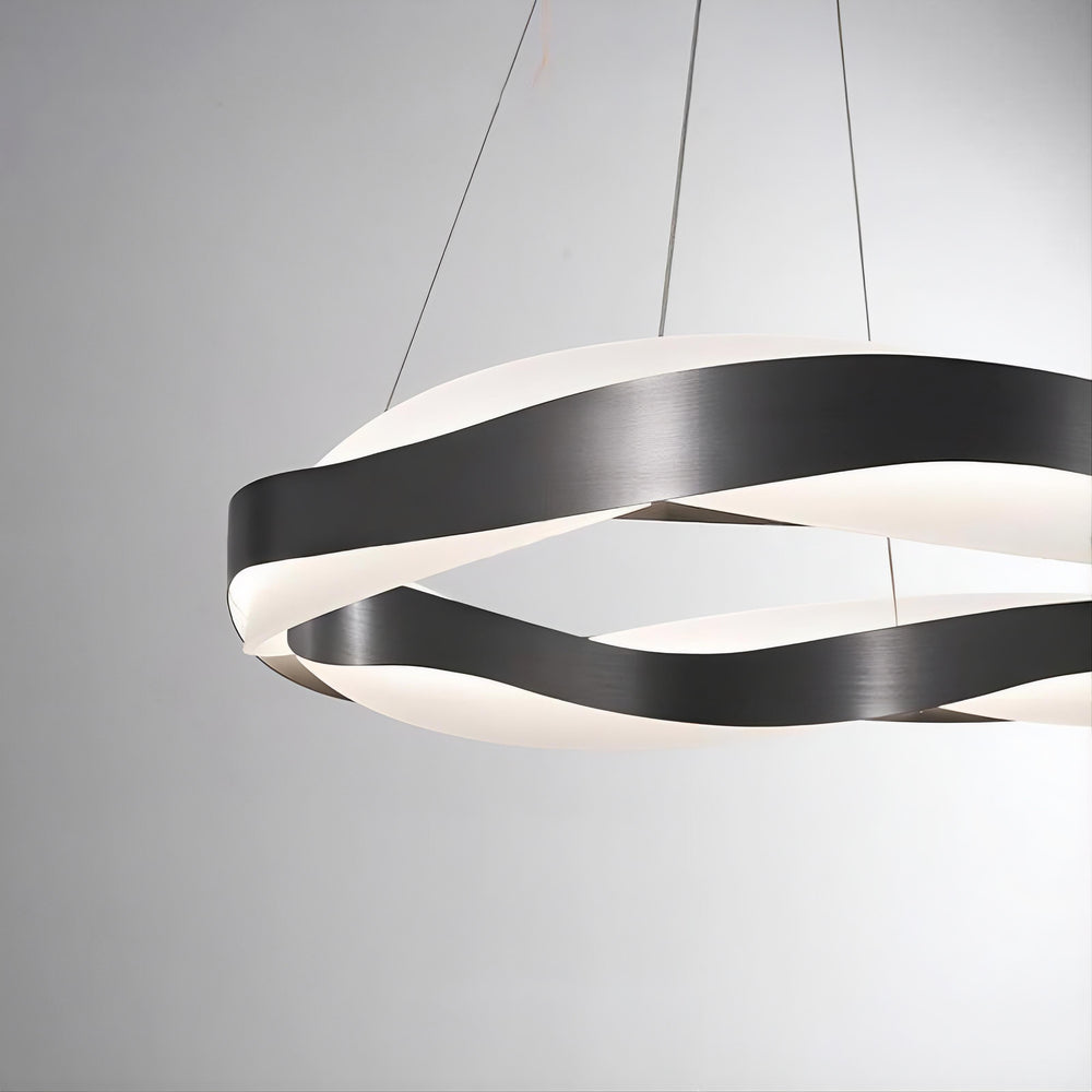 MALIKA BLACK Ring Chandelier by Lampadom - side view