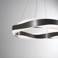 MALIKA BLACK Ring Chandelier by Lampadom - side view