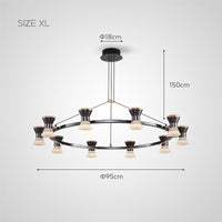 MANASSE Ring Chandelier by Lampadom - scale reference