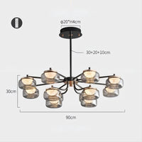 MAYER CH Chandelier by Lampadom - side view