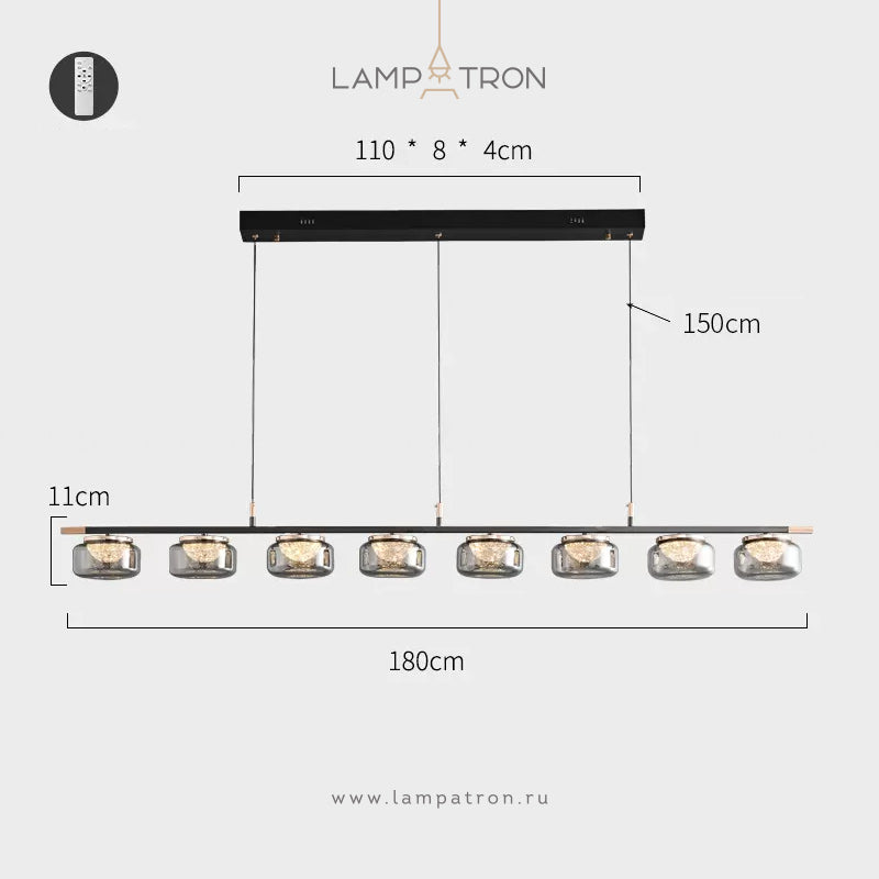 MAYER Linear Chandelier by Lampadom - close-up