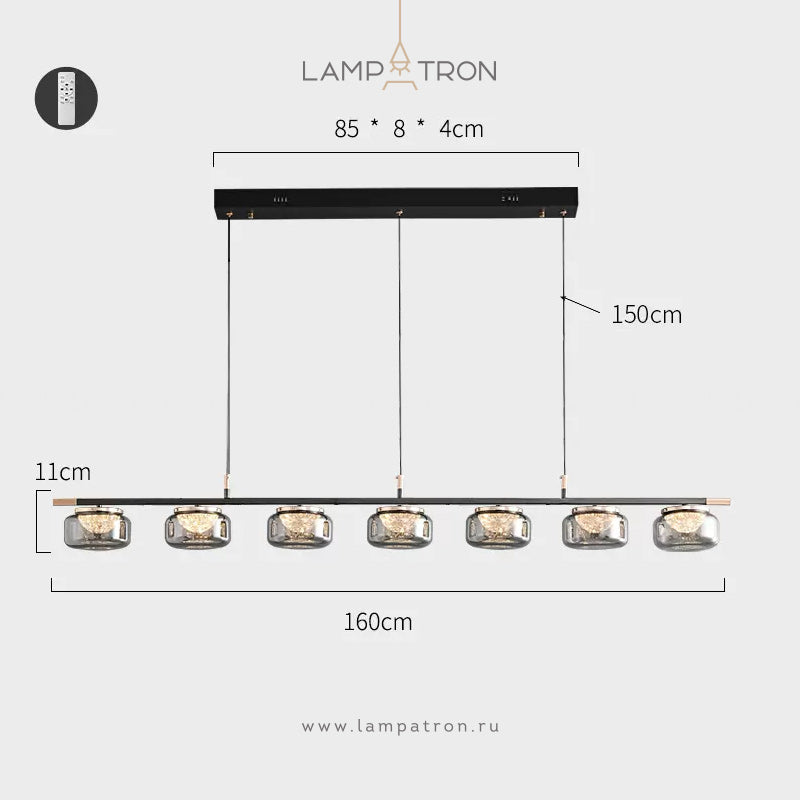 MAYER Linear Chandelier by Lampadom - side view