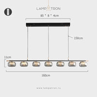 MAYER Linear Chandelier by Lampadom - side view