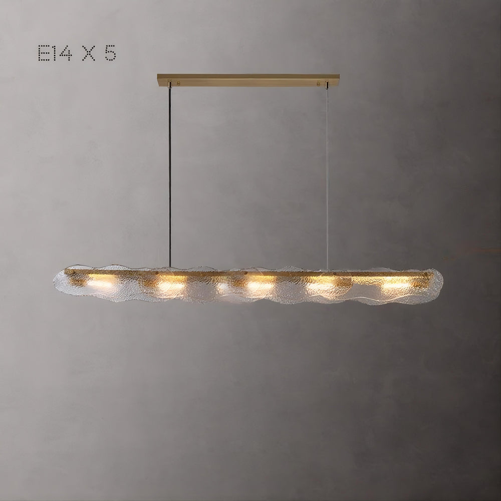 MELINDA LONG Linear Chandelier by Lampadom - side view